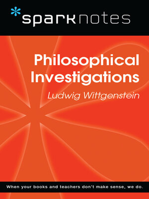 cover image of Philosophical Investigations (SparkNotes Philosophy Guide)